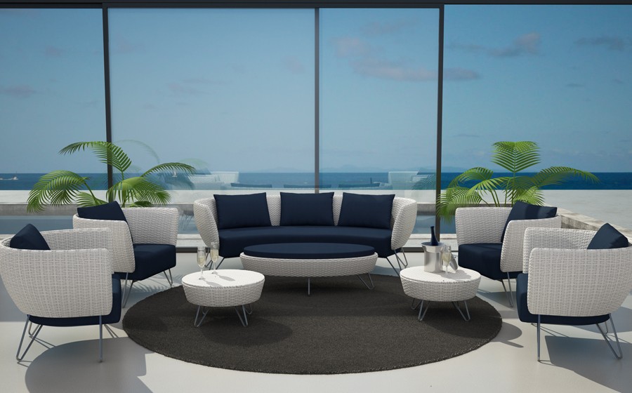 Halo Collection Seating Group White Front