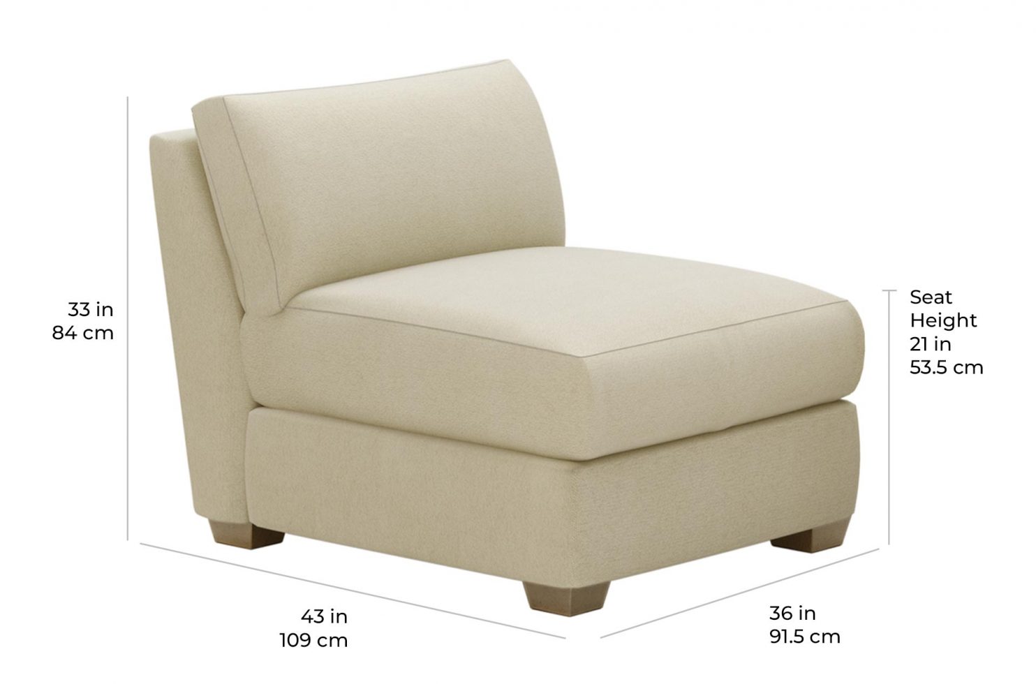 fizz imperial armless chair 105FT004P2 SSA scale dims