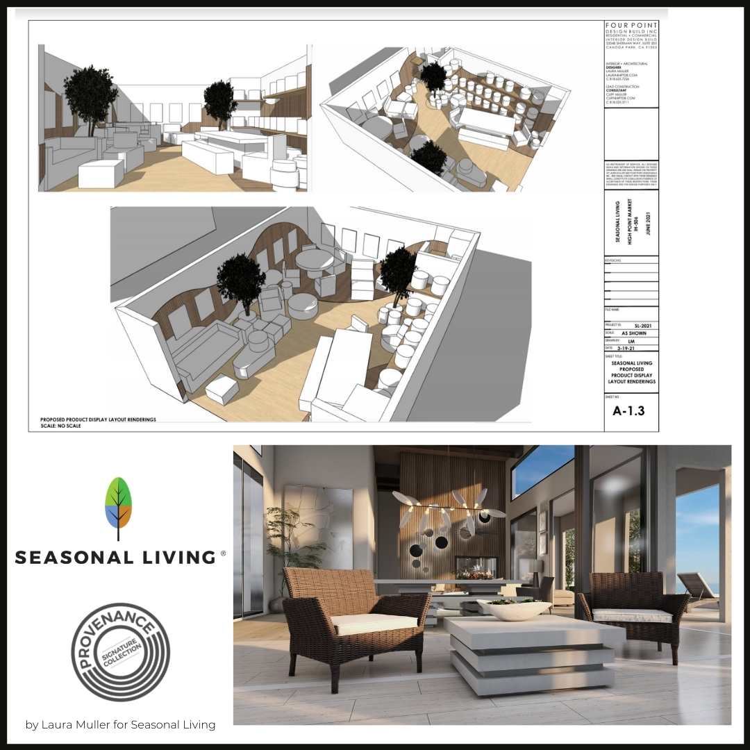 Laura Muller's design for Seasonal Living's showroom space at High Point Market, June 2021