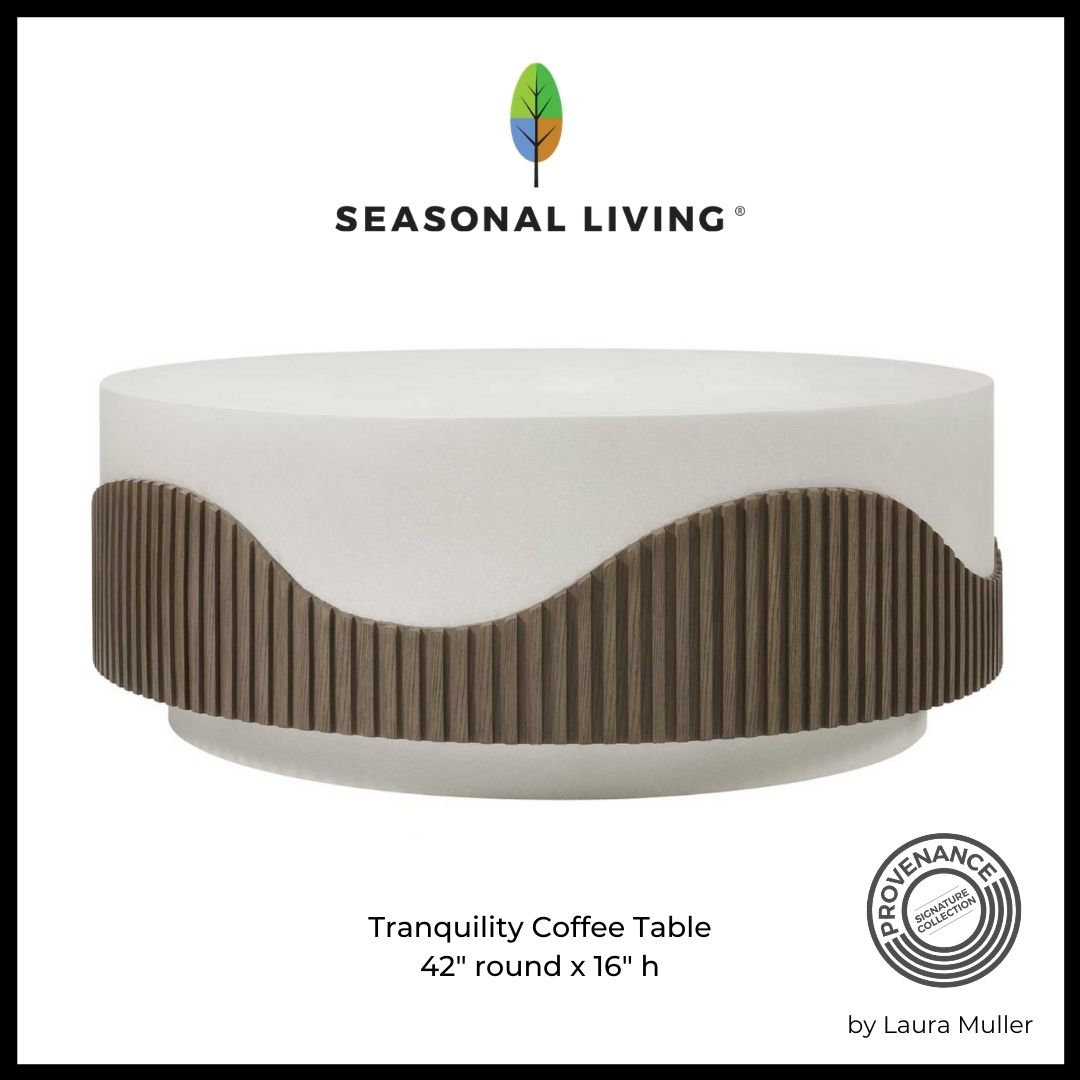 Tranquility 42" round cocktail table for indoor outdoor use by Seasonal Living