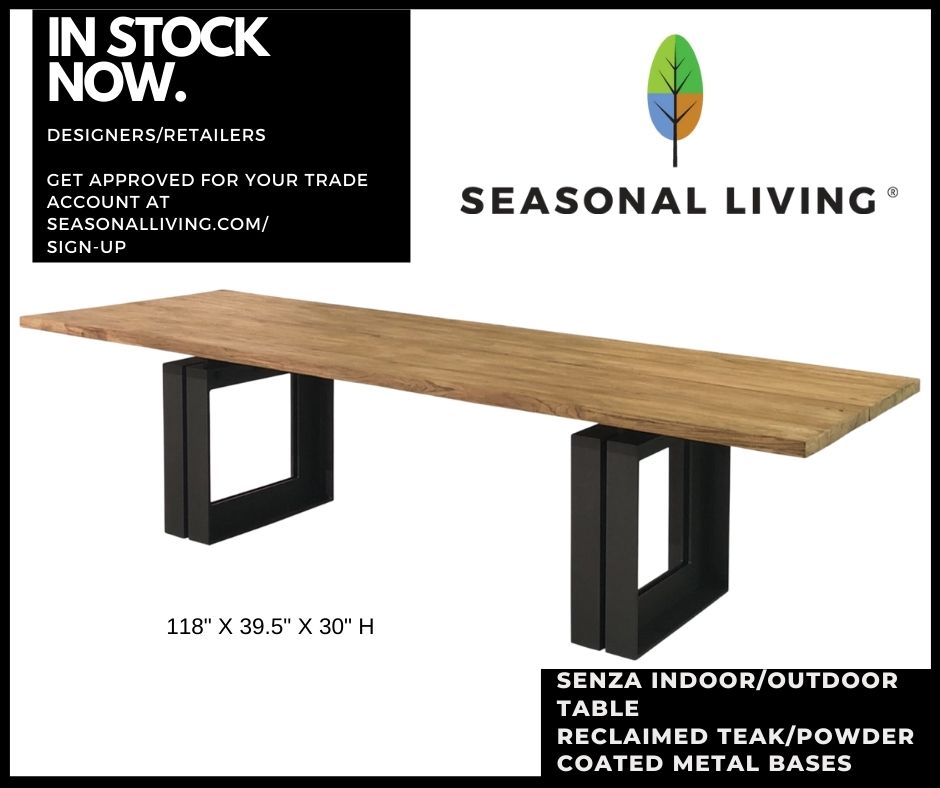 Senza Dining Table with Reclaimed Teak Top