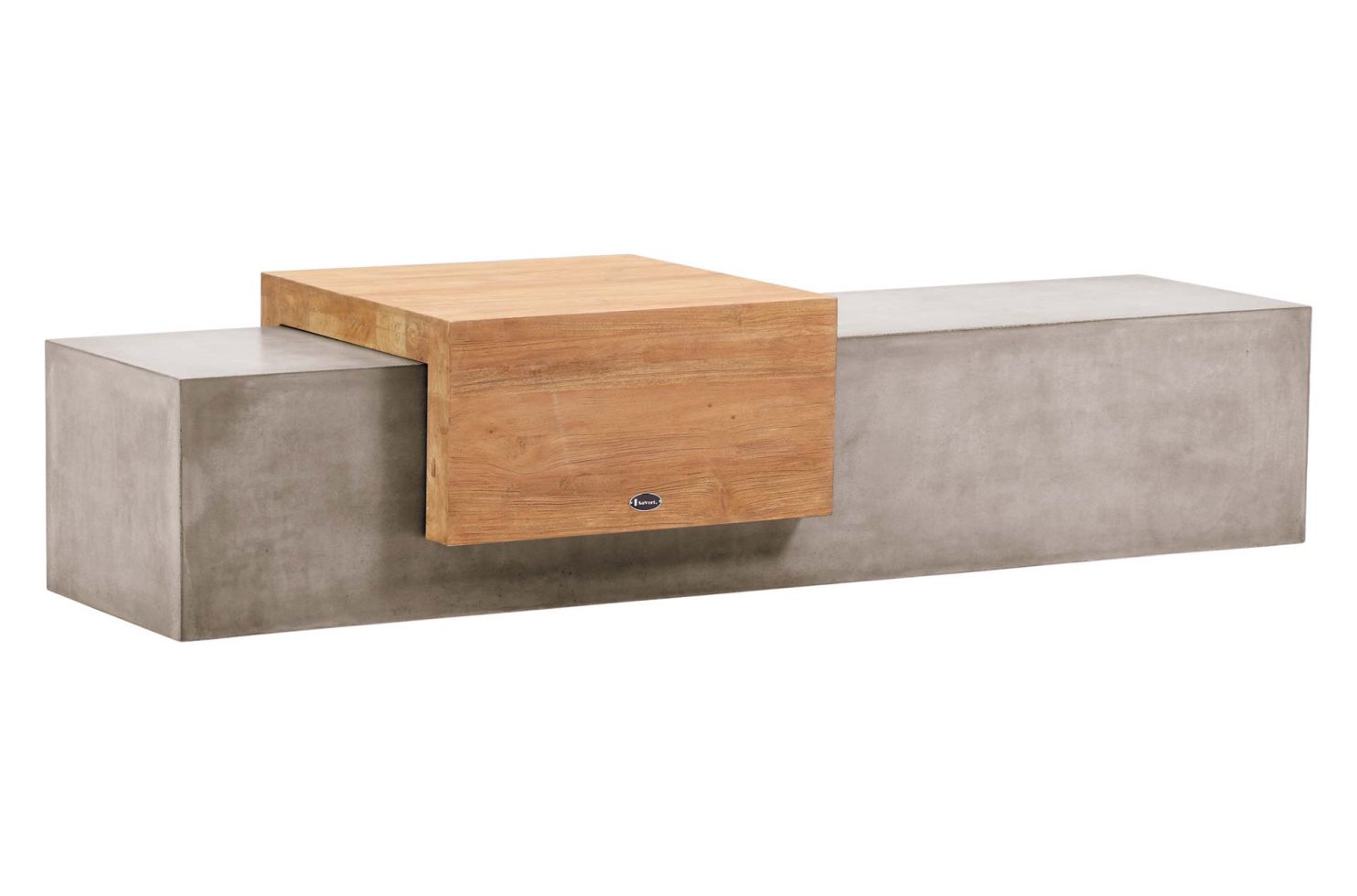 con monolith teak bench 501FT165P2G gray 1 3Q web