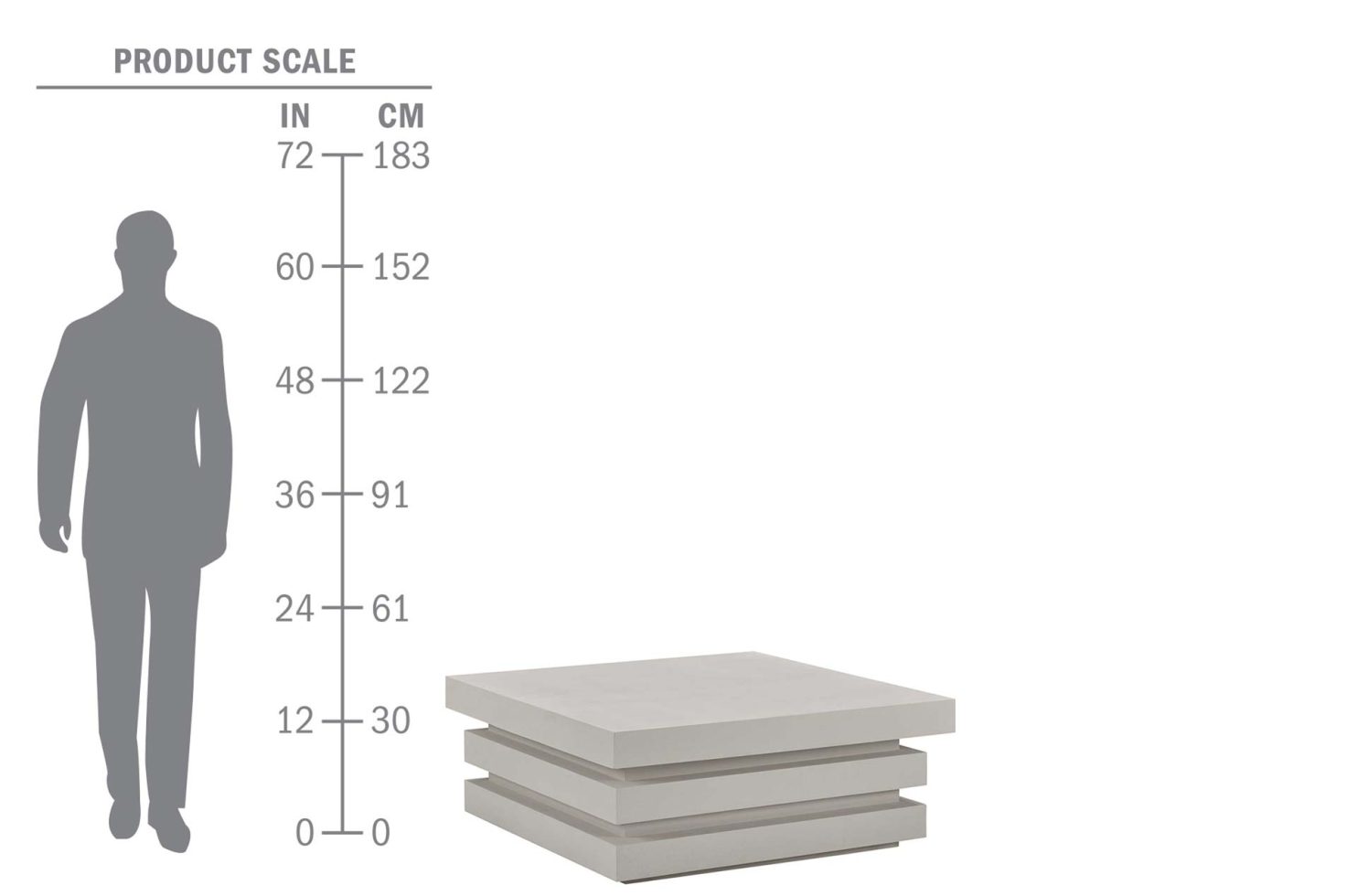 dura meditation square coffee table S15661003 scale human