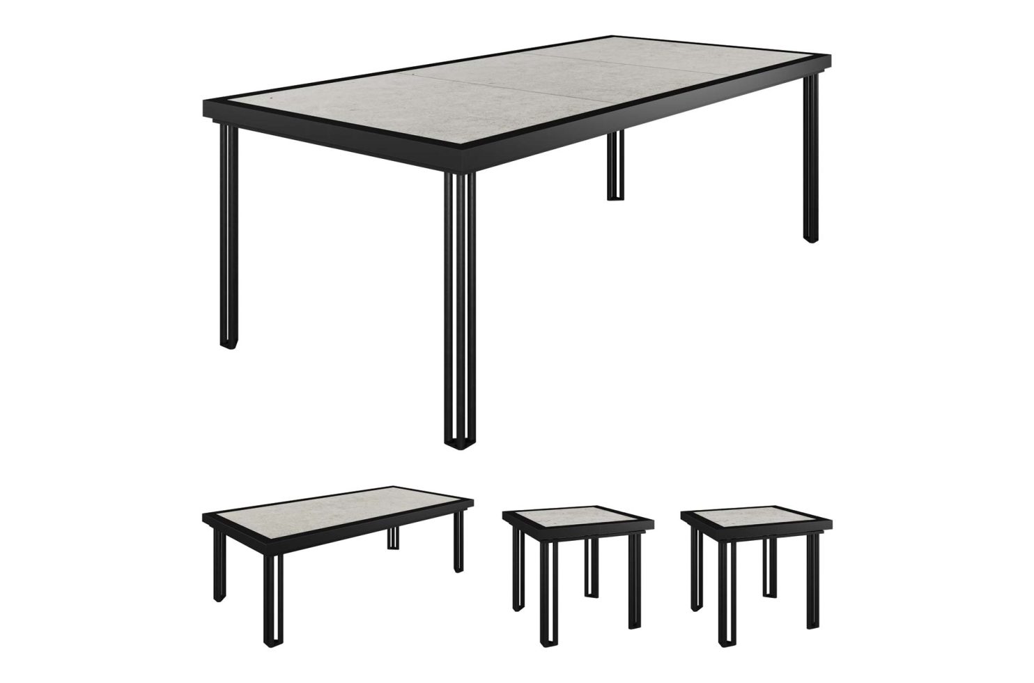 sig patinero dining table set dining PAT99205GLUNAR dekton web